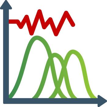 Wave Chart Flat Gradient  Icon vector