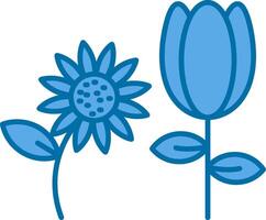 Botanical Filled Blue  Icon vector