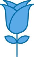 Rose Filled Blue  Icon vector