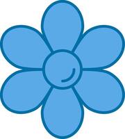 Daisy Filled Blue  Icon vector