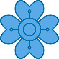 hortensia lleno azul icono vector