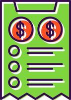 Bill Filled  Icon vector
