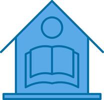 Home School Filled Blue  Icon vector