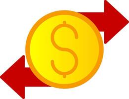 Money Transfer Flat Gradient  Icon vector