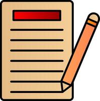 Writer Line Filled Gradient  Icon vector