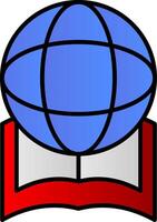 Global Education Line Filled Gradient  Icon vector