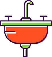 Washbasin Filled  Icon vector