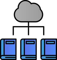 Digital Library Line Filled Gradient  Icon vector