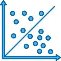 dispersión grafico lleno azul icono vector