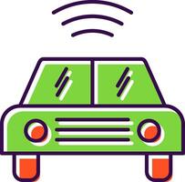 Autonomous Car Filled  Icon vector