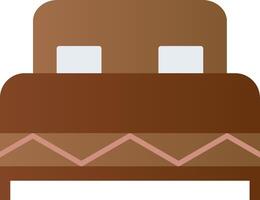 Double Bed Flat Gradient  Icon vector