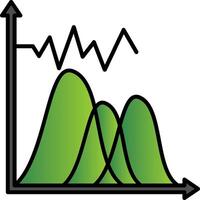 Wave Chart Line Filled Gradient  Icon vector