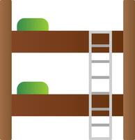 Bunk Bed Flat Gradient  Icon vector