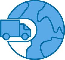 International Shipping Filled Blue  Icon vector