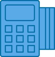 Pos Terminal Filled Blue  Icon vector