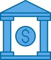 Bank Filled Blue  Icon vector