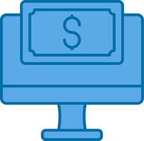 Online Payment Filled Blue  Icon vector