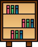 Bookshelf Line Filled Gradient  Icon vector