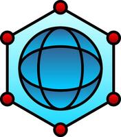 Network Line Filled Gradient  Icon vector
