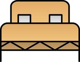 Double Bed Line Filled Gradient  Icon vector
