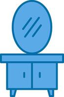 Dressing Table Filled Blue  Icon vector