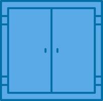 puerta lleno azul icono vector