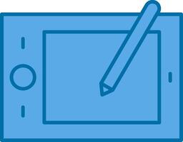 Drawing Tablet Filled Blue  Icon vector