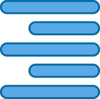 horizontal Derecha alinear lleno azul icono vector