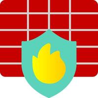 Firewall Flat Gradient  Icon vector