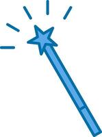 Magic Wand Filled Blue  Icon vector