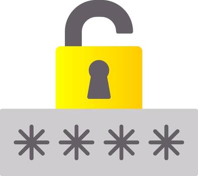 Broken Password Flat Gradient  Icon vector