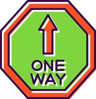 One Way Filled  Icon vector