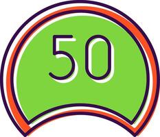 Speed Limit Filled  Icon vector