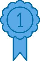 Ribbon Filled Blue  Icon vector