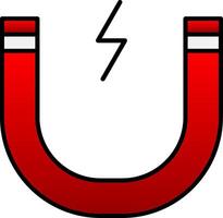 Magnetic Line Filled Gradient  Icon vector