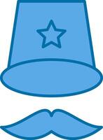 Top Hat Filled Blue  Icon vector