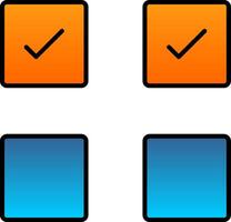 Check Box Line Filled Gradient  Icon vector