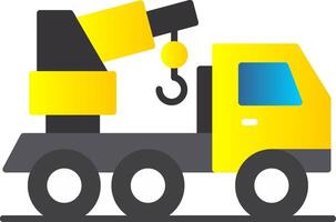 Crane Truck Flat Gradient  Icon vector