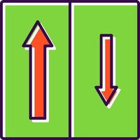 Priority Oncomming Filled  Icon vector