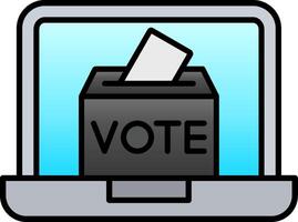 Online Voting Line Filled Gradient  Icon vector