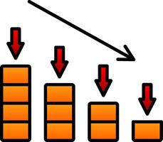 Crash Line Filled Gradient  Icon vector