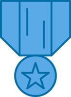 Medal Of Honor Filled Blue  Icon vector