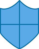 Shield Filled Blue  Icon vector