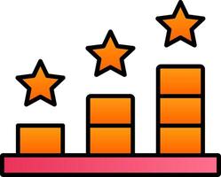 Ranking Line Filled Gradient  Icon vector
