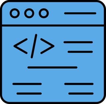 Web Coding Filled Blue  Icon vector