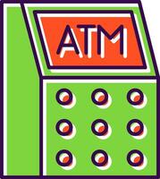 Atm Machine Filled  Icon vector