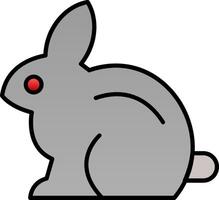 Conejo línea lleno degradado icono vector
