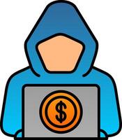Money Laundering Line Filled Gradient  Icon vector