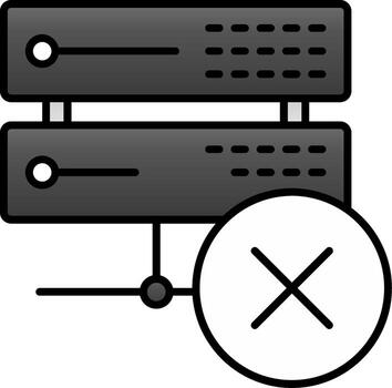 Eliminar datos línea lleno degradado icono vector