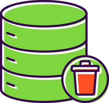 Eliminar datos lleno icono vector